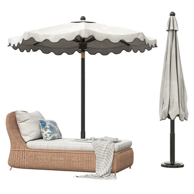 Scalloped umbrella and westport chaise — descargar
