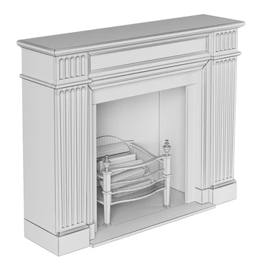 Classic fireplace white marble — Ver 6