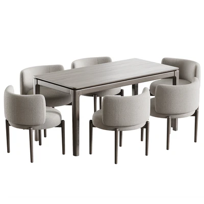 Kim chair beige and MILFORD extendable dining table by skdesign — Ver 4