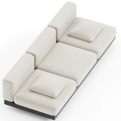 BENCH THREE SEATER BONE - BLACK INDOOR RUDOLPH — Ver 3