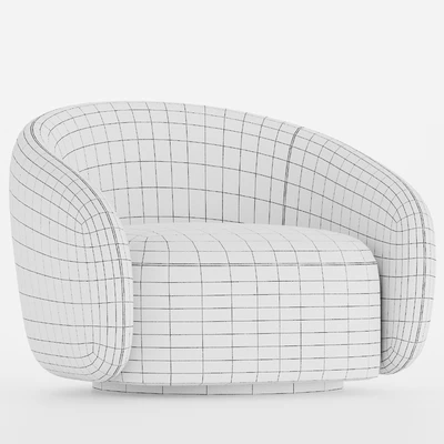 EICHHOLTZ Swivel Armchair BRICE Boucle Cream — Ver 4