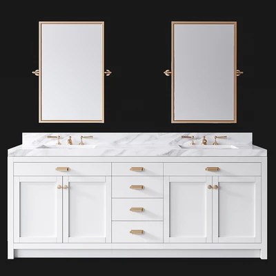 Pottery Barn Davis White Almond Double Sink Vanity — Ver 1