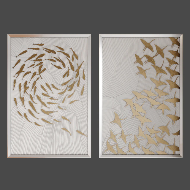 Robat's School of Fish and Robat's Birds in Flight Wall Art John-Richard Collection — Скачать