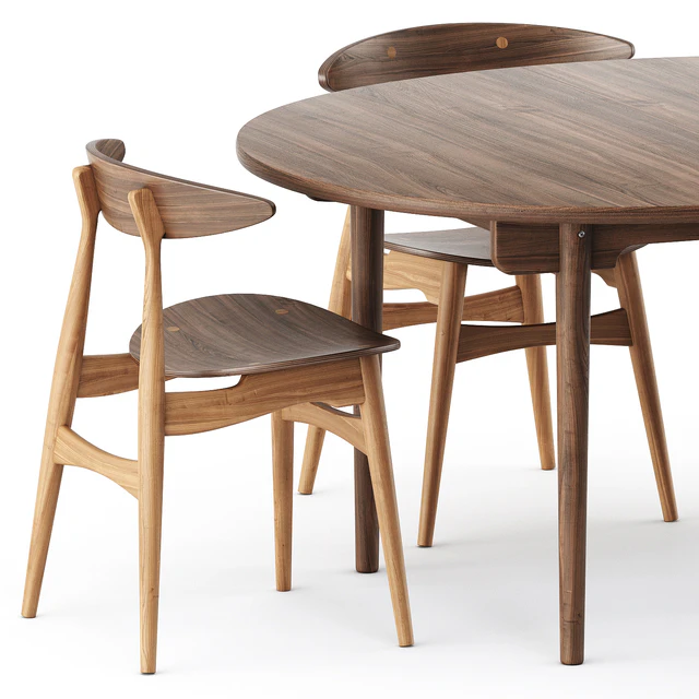 CH337 TABLE and CH33P CH33T CHAIR by Carl Hansen & Son — Скачать