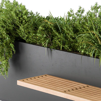 Urban Furniture / Architecture Bench with Plants Box03 — Ver 5