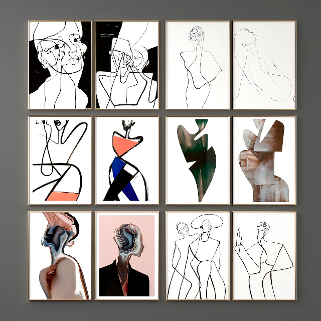 Abstract posters with female silhouettes — Descargar