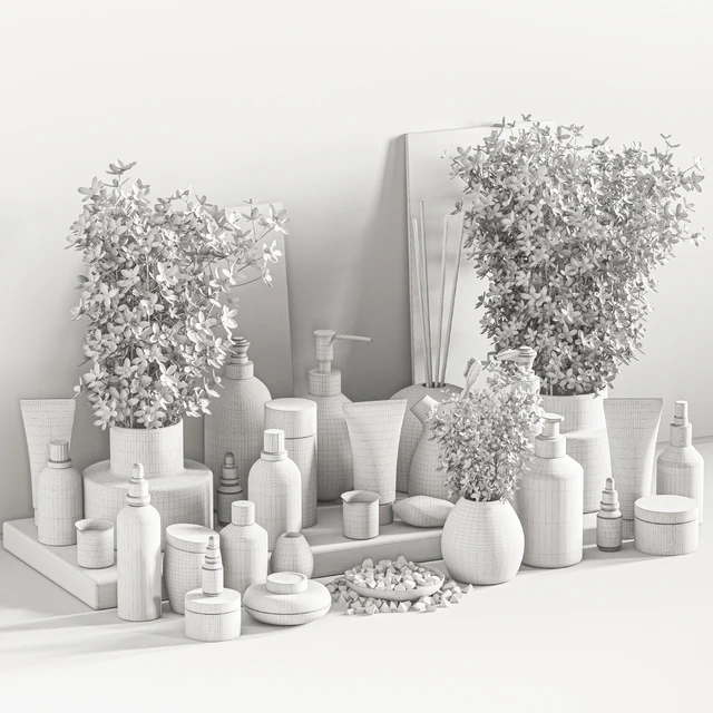Bathroom Accessories with Plant A — Descargar