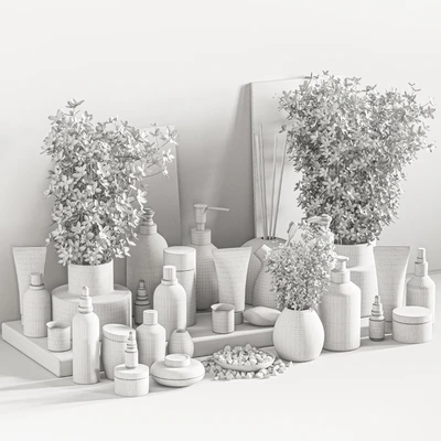 Bathroom Accessories with Plant A — Ver 4