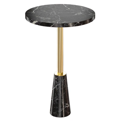 Leni Black Marble Drink Table (Crate and Barrel) — Ver 1