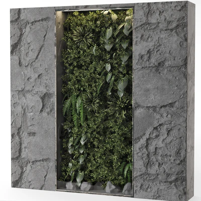 Indoor Wall Vertical Garden Behind the Glass - Set 698 — Ver 1