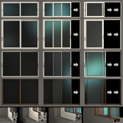 Раздвижные витражные алюминиевые окна / Sliding Stained Glass Aluminum Windows — Вид 1