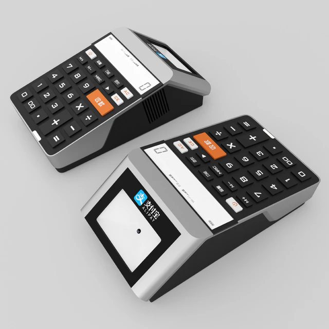 cashier with QR code scanner — Descargar