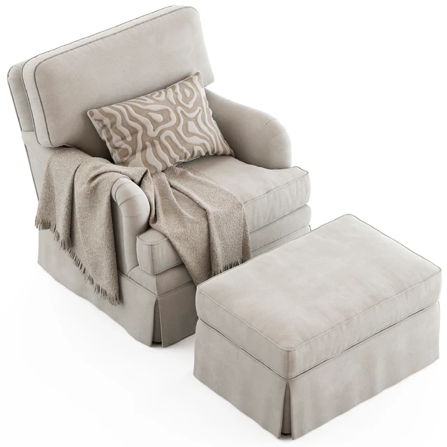 Ethan Allen Monica Armchair and Ottoman — Descargar