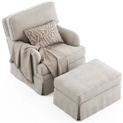 Ethan Allen Monica Armchair and Ottoman — Ver 4