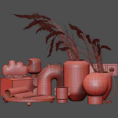 Decorative set with Ceramic and Phragmites 10 — Вид 3