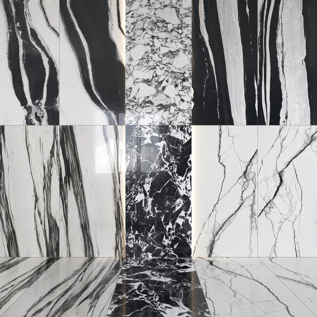Architectural Design Floorgres B and W Marble miniset — Descargar