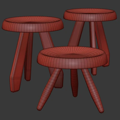 Tabouret Meribel by CASSINA / Round wooden stools — Ver 6