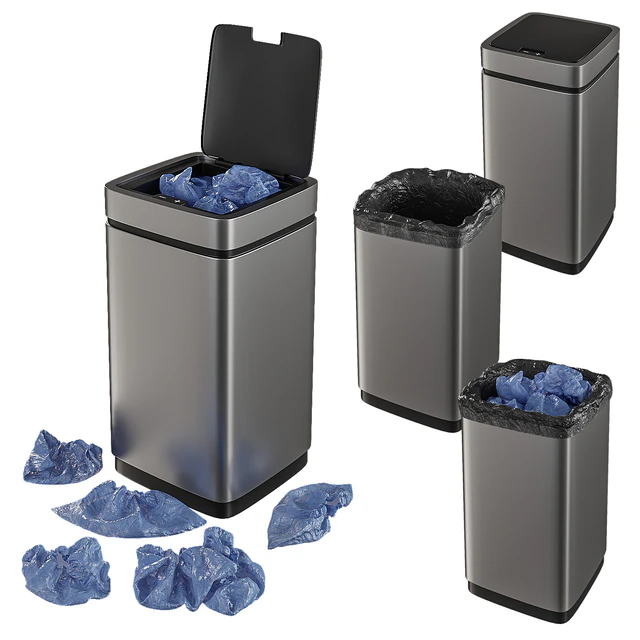 Set of trash cans with contents — Descargar