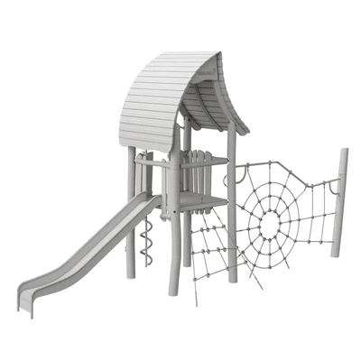 KOMPAN. “TOWER WITH SPIDER NET, SLIDE & CURLY CLIMBER" — Ver 2