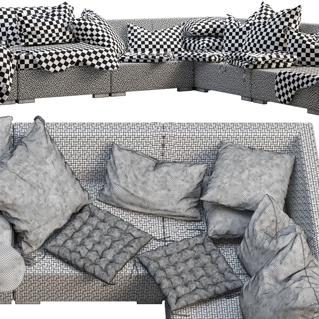 Brown Jordan 4M outdoor wicker modular sofa — Descargar