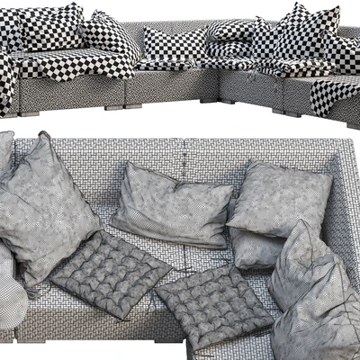 Brown Jordan 4M outdoor wicker modular sofa — Ver 5