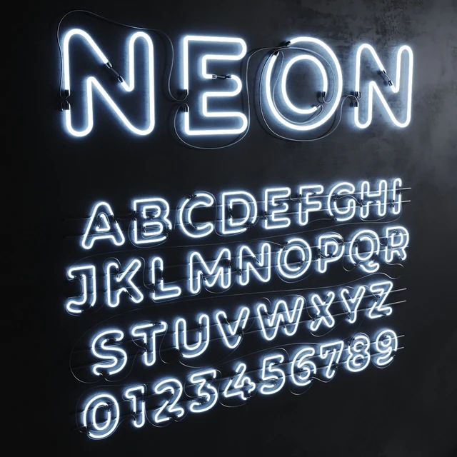 Neon Set 012 Неон Алфавит — Скачать