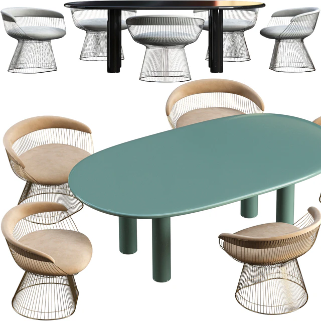 Dining table Knoll Smalto and chair Knoll Planter — Descargar