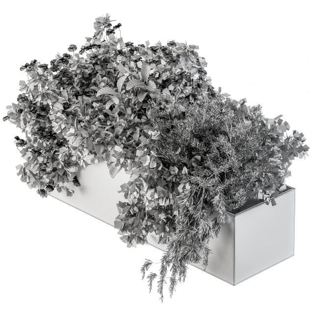Outdoor Plant Set 208 - Plant Box Blue Flower — Descargar