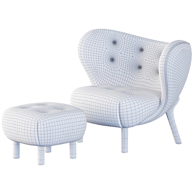 Little Petra Armchair and Pouf — Скачать