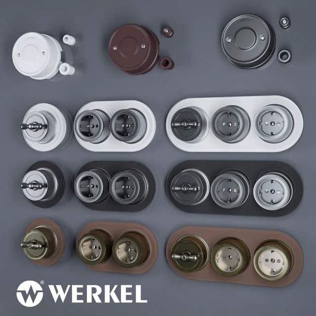 Стеклянные рамки, металлические розетки и выключатели Werkel Retro — Скачать