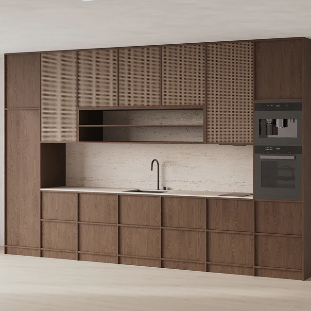 DARK WOOD KITCHEN WITH RATTAN — Скачать