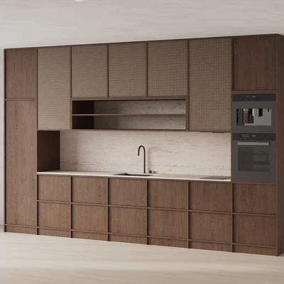 DARK WOOD KITCHEN WITH RATTAN — Вид 3