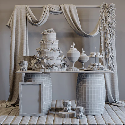 Rustic wedding style sweet table — Ver 3