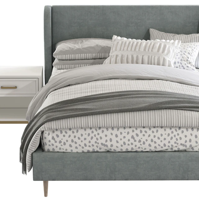 Кровать Wren Wingback Upholstered Bed — Скачать