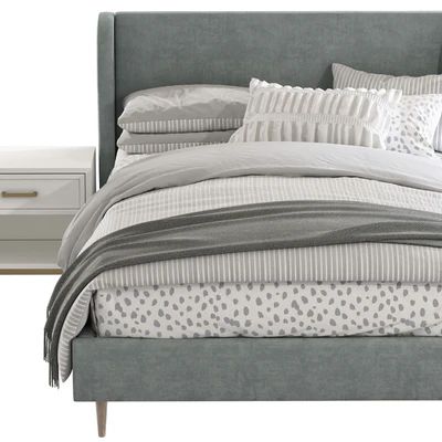 Кровать Wren Wingback Upholstered Bed — Вид 6