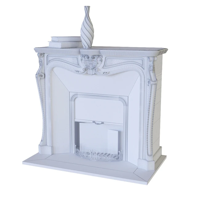 Classic fireplace with decor — Descargar