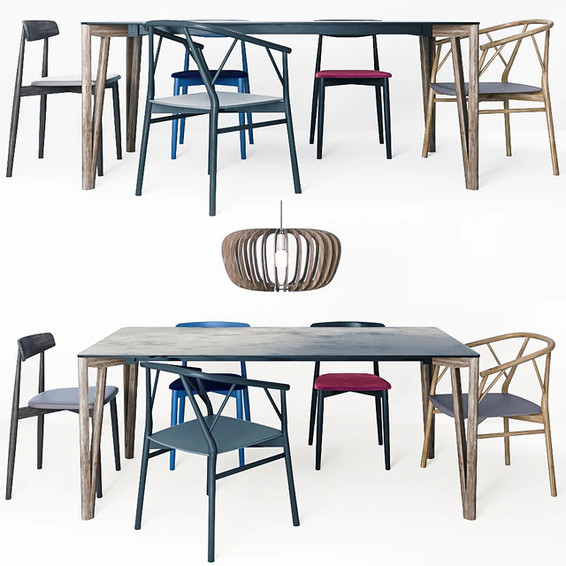 Miniforms Decapo table + Claretta & Valerie chair + Coraline lamp — Descargar