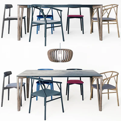 Miniforms Decapo table + Claretta & Valerie chair + Coraline lamp — Ver 1