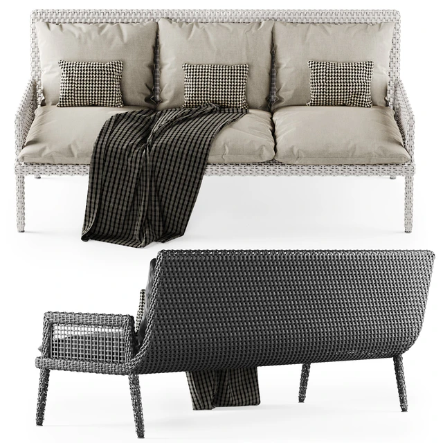 Rattan three-seater sofa DR53 / Three-seater rattan sofa — Descargar