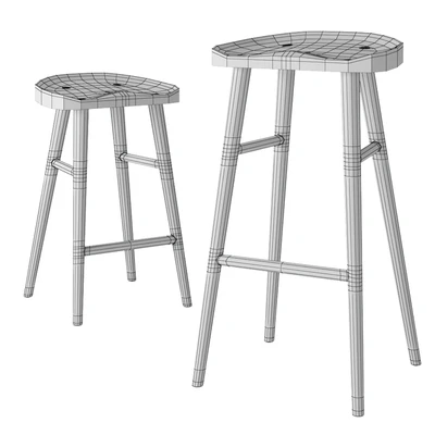 Rejuvenation Randle tractor bar stool and counter stool with wooden legs — Ver 3