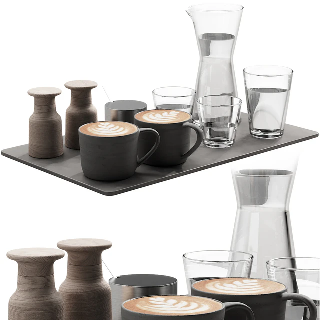 134 eat and drinks decor set 04 coffee and water 04 — Скачать