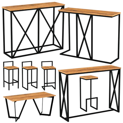 Furniture set 02 | Furniture made of metal and wood | Bar furniture — Скачать
