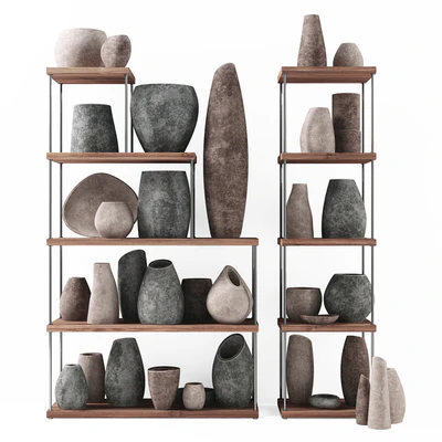Стеллаж с каменной посудой / Rack stone dishes — Вид 1