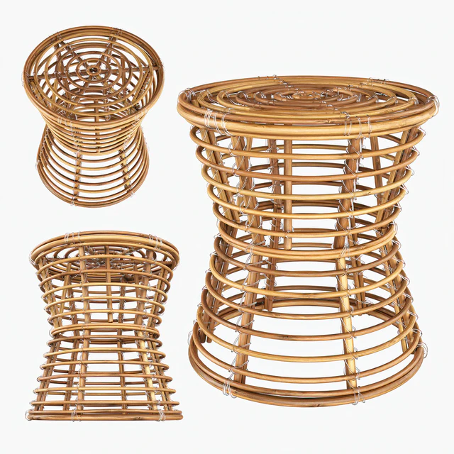 Wicker coffe table / Rattan stool — Descargar