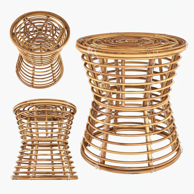 Wicker coffe table / Rattan stool — Ver 1