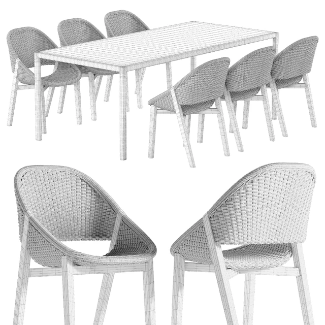 Tribu Elio chair Illum Teak table set — Скачать