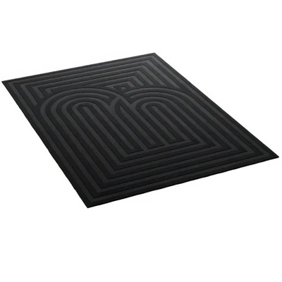 classic black rectangular rug by feyyn — download