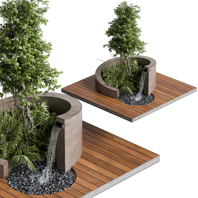 Landscape Furniture with Fountain - Architect Element 08 — Download