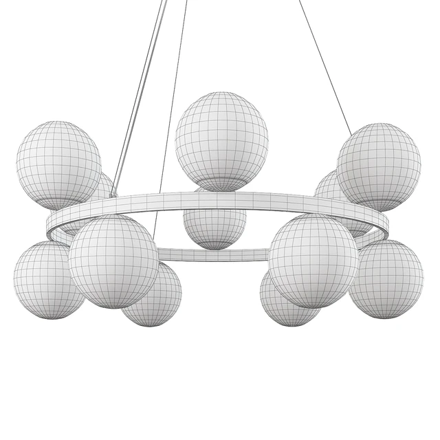 Bubbles brass ring pendant light — Скачать