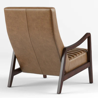 Elkan Modern Classic Camel Leather Brown Armchair — Ver 3